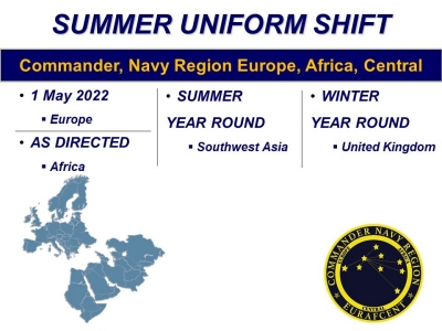 Commander, Navy Region Europe, Africa, Central Summer Uniform Shift